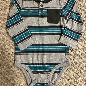 Striped long sleeve onesie size 18M